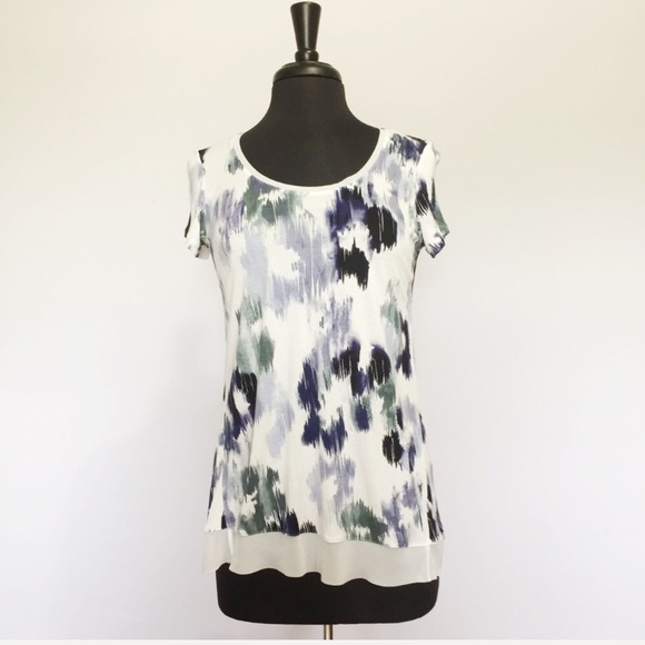 🍩Simply Vera Wang Top Sheer Hem - Picture 2 of 7